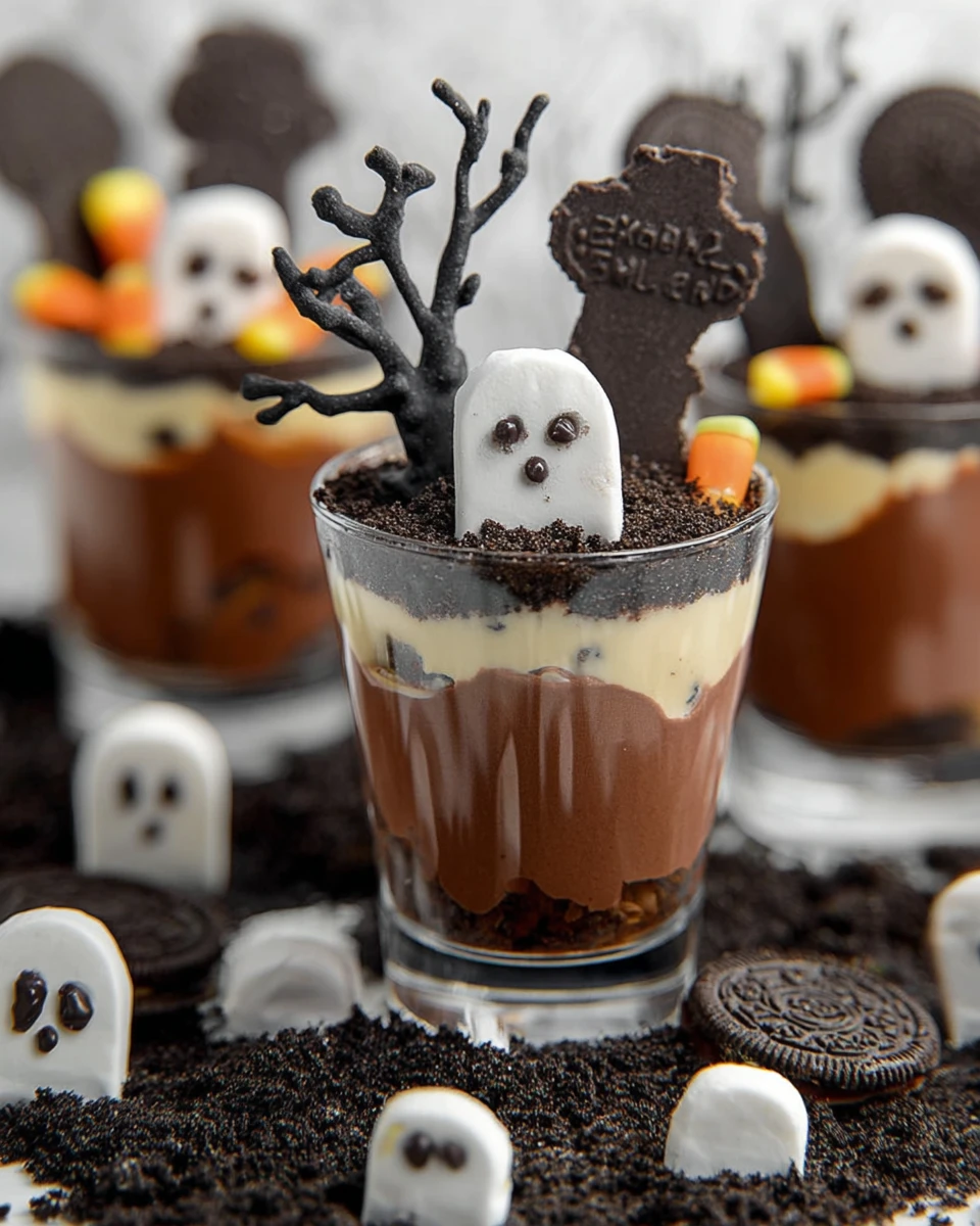 Halloween Graveyard Pudding Cups
