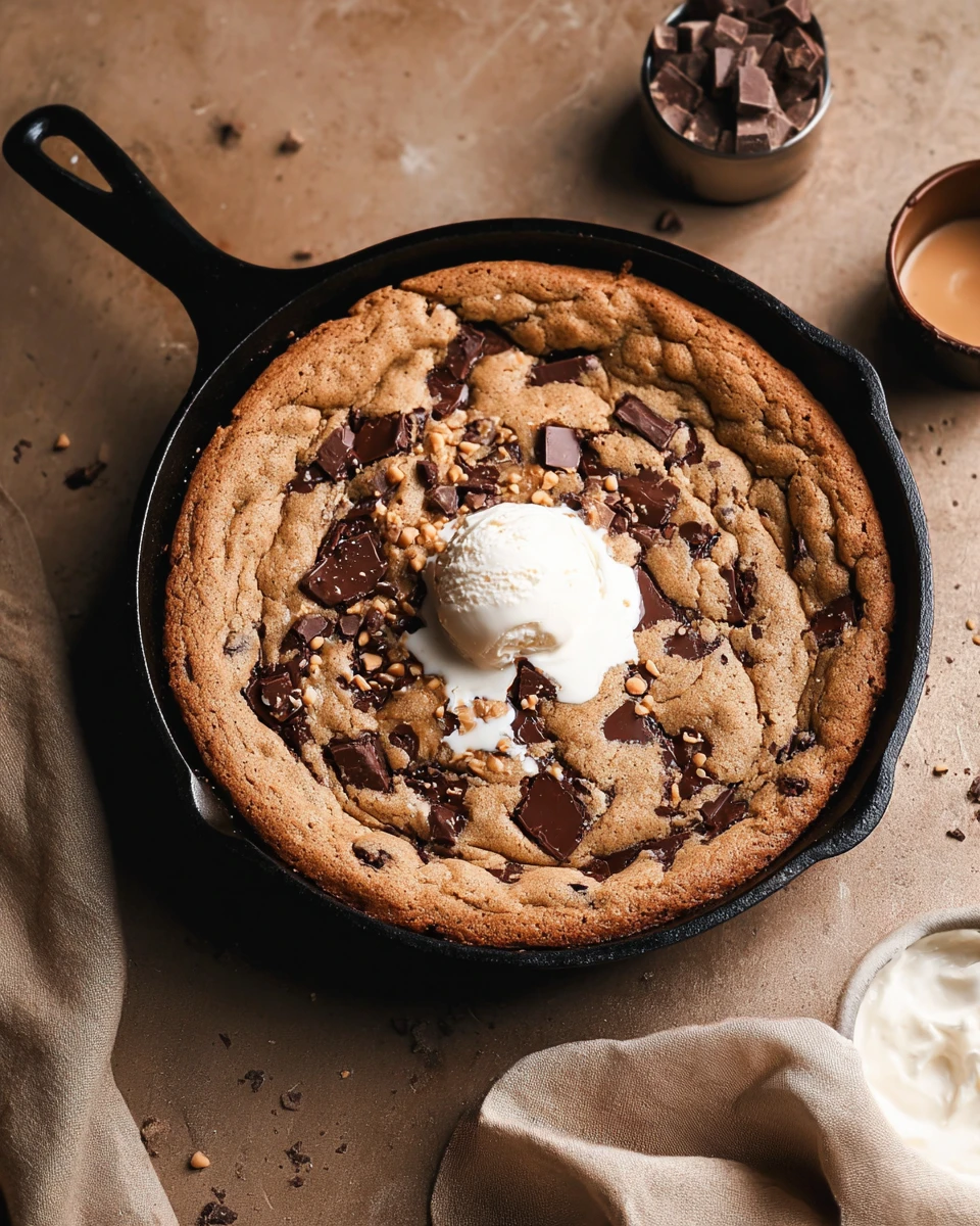 Peanut Butter Chocolate Chunk Skillet Cookie 7 Peanut Butter Chocolate Chunk Skillet Cookie